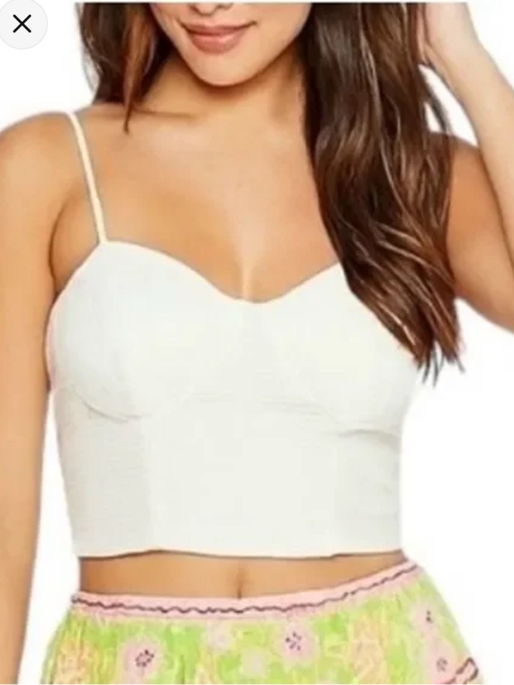 Sincerly Jules White Gauze Crop Top with Built in Pads, NWT Size Small